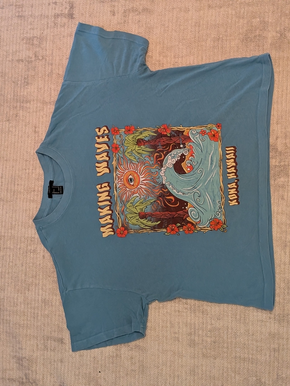 Forever 21 Blue Graphic Short Sleeve Tee